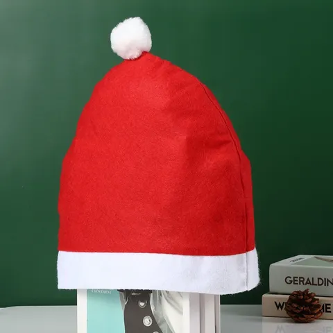 Kerstmuts Auto Hoofdsteunhoes Pluche Niet-geweven Stof Auto Stoel Decoratie Voor Feestelijke Kerstsfeer Interieur Ornament