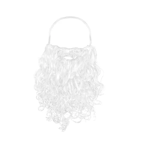Barba di Babbo Natale Finta Barba Bianca Riccia Per Decorazione Festa di Natale Spettacolo Con Cinturino Elastico