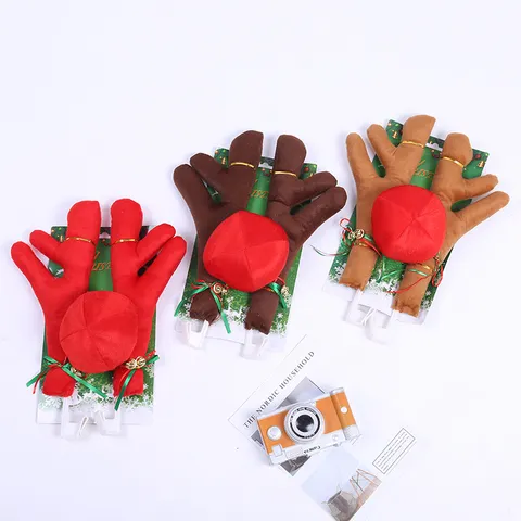Christmas Reindeer Antlers And Red Nose Car Decoration Kit Xmas Holiday Vehicle Decor For Auto SUV Truck Van Accessory