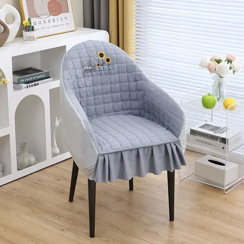 Fodera per Sedia da Pranzo Elastica con Bracciolo Ricamo Girasole Foglia di Ginkgo Spessa Antiscivolo per Arredamento Casa