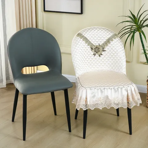 Nordischer Stil Esszimmer Stuhlbezug Elastisch Pfingstrose Blumenmuster Stoff Stuhlhusse Mit Spitzenstickerei Für Zuhause Hotel