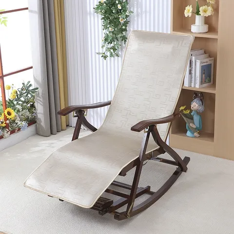 Ice Silk Recliner Chair Cover Jacquard Pattern Protective Cushion Slipcover For Home Office Living Room Furniture