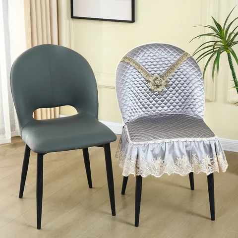 Nordischer Stil Esszimmer Stuhlbezug Elastisch Pfingstrose Blumenmuster Stoff Stuhlhusse Mit Spitzenstickerei Für Zuhause Hotel