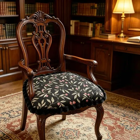 Memory Foam Chair Cushion Office Desk Chair Pad Soft Chenille Seat Cushion With Tassels For Home Dining Room Living Room
