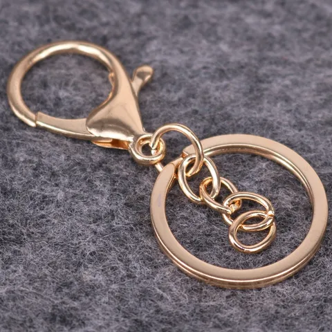 Metall Karabinerverschluss Schlüsselanhänger Ringe Mit Verlängerungskette Dreiteiliges Set Zinklegierung Eisen Galvanisiert DIY Schmuck Handwerk Zubehör Schlüsselring Hardware Teile Grosshandel