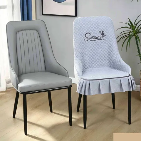 Copertura per Sedia da Pranzo Curva con Schienale Alto e Set di Tovaglie Trapuntato Pizzo Volant Elastico Antiscivolo Protettore per Sedia Domestica
