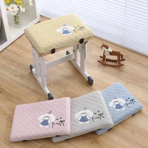 Thickened Memory Foam Student Chair Cushion Rectangular Cute Cartoon Embroidered Seat Pad For School Office Home