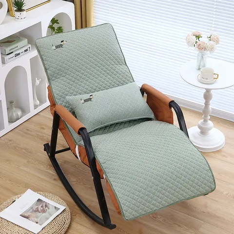 Housse de Coussin de Chaise à Bascule Broderie Teckel Matelassée Avec Oreiller de Taille Antidérapant Lavable Décoration