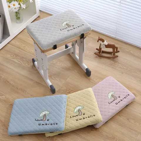 Thickened Memory Foam Student Chair Cushion Rectangular Cute Cartoon Embroidered Seat Pad For School Office Home