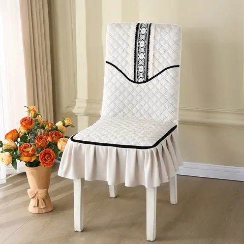 Housse de Chaise de Salle à Manger Antidérapante Matelassée Épaissie Nouveau Style Chinois Nuage Protecteur