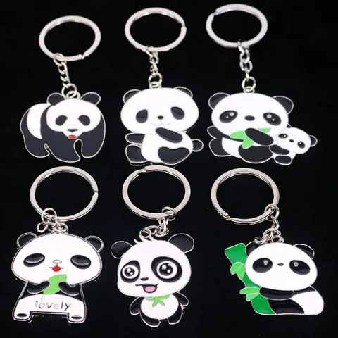 Grote Panda Creatieve Anime Sleutelhanger Metaallegering Hanger Chinese Stijl Cartoon Panda Tas Hanger Souvenir Cadeau