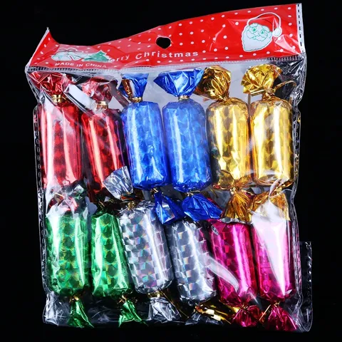 Multicolor Christmas Simulation Candy Hanging Ornaments Glitter Plastic Tree Decorations Xmas Party Pendant Festive Home Decor Gift