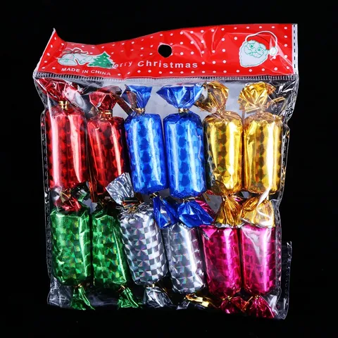 Multicolor Christmas Simulation Candy Hanging Ornaments Glitter Plastic Tree Decorations Xmas Party Pendant Festive Home Decor Gift