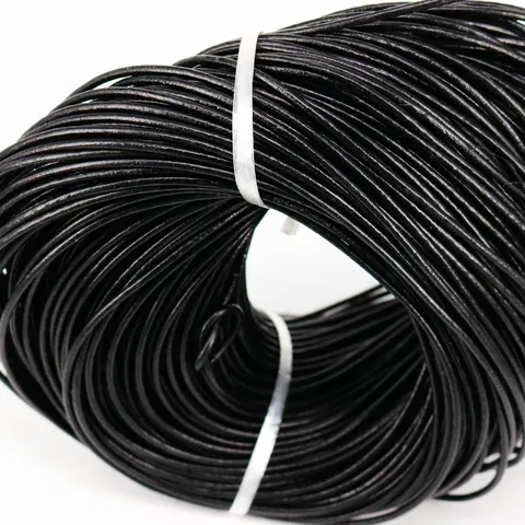 Genuine Leather Cord Round Leather String Braided Thread Spool For DIY Necklace Bracelet Jewelry Making Craft Supply Beading Rope