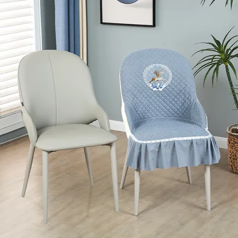 Fundas para Sillas Curvas Todo Incluido Antideslizante Funda para Silla de Comedor Acolchado Bordado para el Hogar