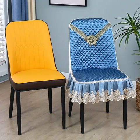 Floral Quilted Chair Cover And Tablecloth With Lace Trim Arc Sector Slipcover For Home Kitchen Dining Room