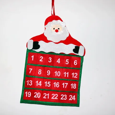 Kerstman Adventskalender Kerstversiering Stof Hangende Aftelkalender Met Zakken Voor Thuis Vakantie Feest Decor