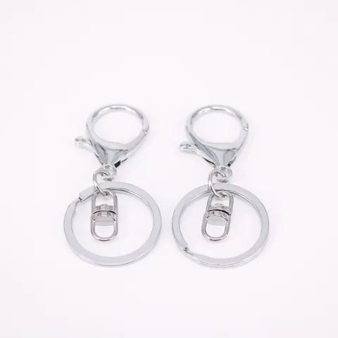 Metal Color Preserving Lobster Clasp Keychain DIY Bag Pendant Flat Key Ring Rotating Connector Jewelry Making Findings Set