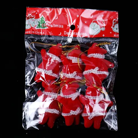 Mini Babbo Natale Addobbi Appesi Confezione Decorazioni per Albero di Natale Glitter Fioccati Festivi Casa Festa Tavolo Decor Regali di Natale