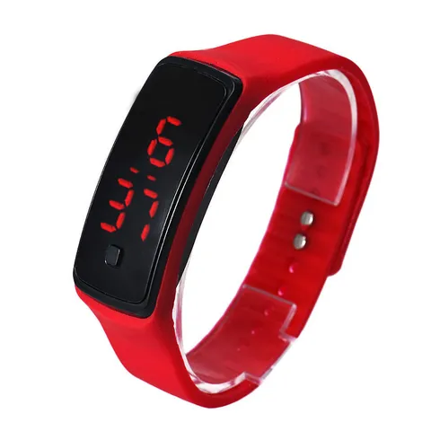 Fashion LED Digital Sports Watch For Men Women Silicone Strap Waterproof Electronic Watch Rectangle Dial Wristwatch