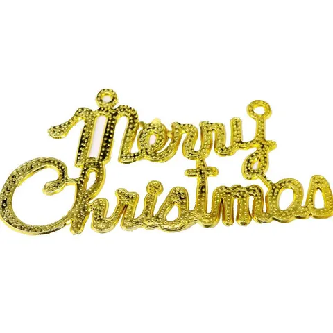 Gold Merry Christmas Briefplatte Hängende Dekoration Kunststoff Weihnachtsbaum Deko Für Festliche Party Haus Wanddeko