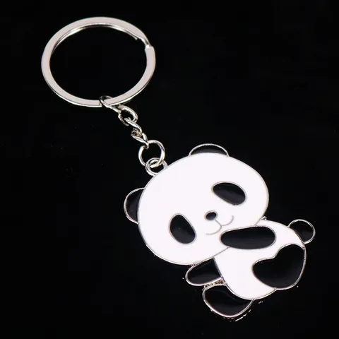 Grote Panda Creatieve Anime Sleutelhanger Metaallegering Hanger Chinese Stijl Cartoon Panda Tas Hanger Souvenir Cadeau