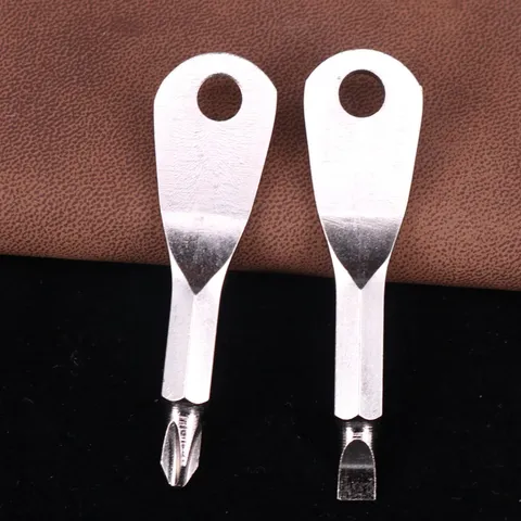Stainless Steel Multi-Function Screwdriver Keychain Slotted Phillips Portable Mini Tool For Outdoor Camping Key Ring Set