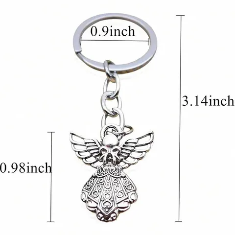 Llavero de Alas de Ángel Mariposa de Metal Vintage Anillo de Llave de Aleación Simple para Mujer Joyería DIY Decoración de Fiesta Regalo