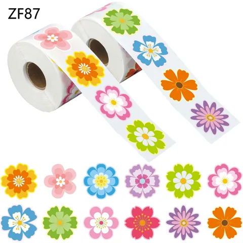 Autocollants Fleurs d'Été Dessin Animé Mignon Étiquettes de Récompense Florales Multicolores pour Enseignants Étudiants DIY
