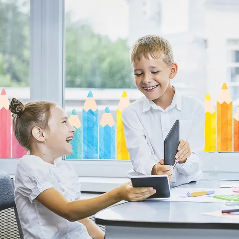 Pegatinas de Ventana de Lápiz de Color Macaron Impermeable DIY Calcomanías de PVC para Sala de Estudio de Niños Jardín de Infancia