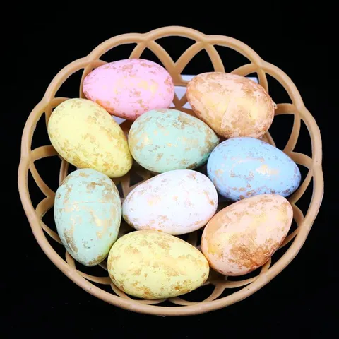 Easter Colorful Foam Eggs Decorative Basket Artificial Bird Pigeons Eggs For Holiday Party Festival Table Home Decoration