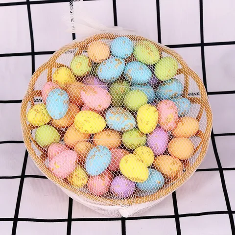 Easter Colorful Foam Simulation Bird Eggs Mixed Spotted Artificial Pigeon Eggs For Festive Party Home Decor Mixed Colors