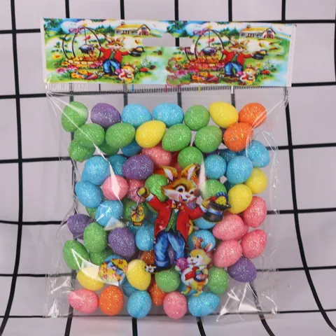 Œufs de Pâques Colorés en Mousse Paillettes Miniature Simulation Œufs d'Oiseaux Pour Pâques Maison Fête Décoration Bricolage Œufs de Mousse Artificiels Ornement