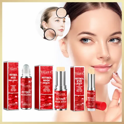 Retinol Anti Aging Hautpflege Augencreme Stift Gesichtsmaske Stift und Halsstraffung Rollerball Serum