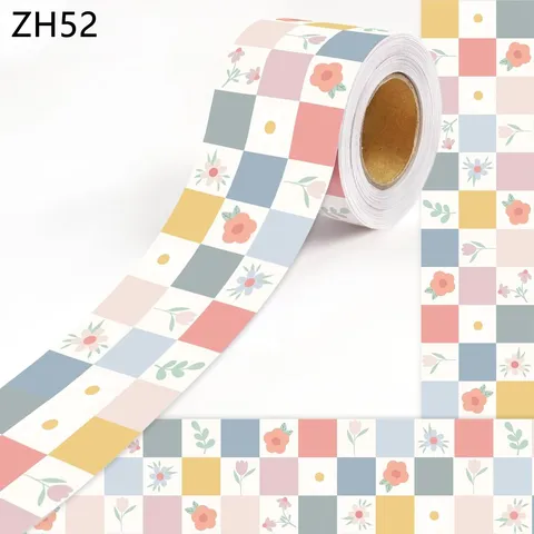 Bunte Gingham Blumen Bulletin Board Bordüren Selbstklebende Gewellte Kanten Dekoration Aufkleber Für Klassenzimmer Büro Zuhause