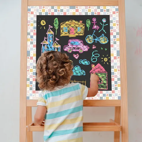 Bunte Gingham Blumen Bulletin Board Bordüren Selbstklebende Gewellte Kanten Dekoration Aufkleber Für Klassenzimmer Büro Zuhause