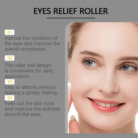 Ouhoe Huile Essentielle pour Rouleau pour les Yeux Hydratante Éclaircissante Soin des Yeux Bouteille de Massage Soin de la Peau