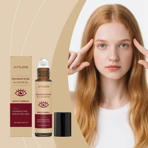 Frankincense Castor Oil Eye Roller Serum Anti Aging Moisturizing Nourishing Eye Care Liquid Portable Eye Massage Roller