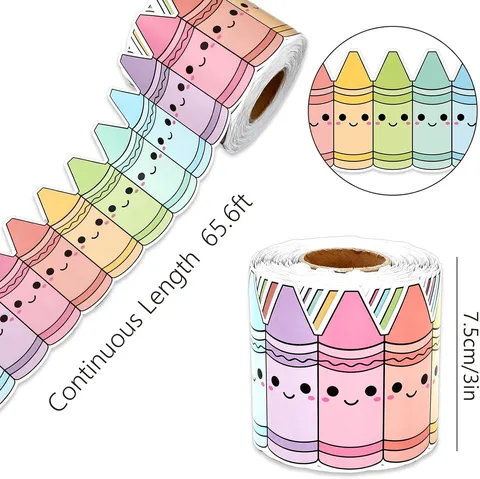 Cartoon Crayon Bulletin Board Border Sticker Multicolor Self Adhesive Adhesive Paper Wall Decals For Classroom Kindergarten School Decoration
