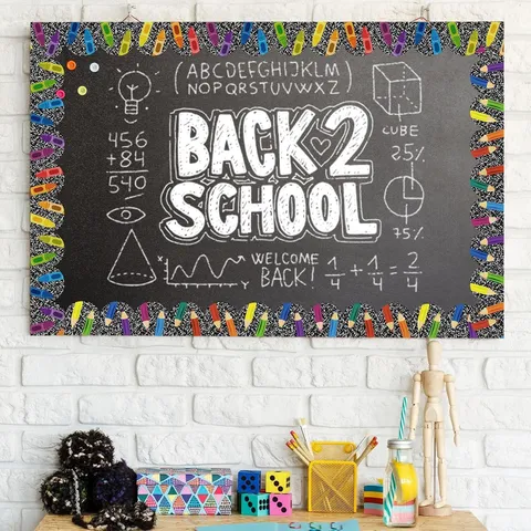 Colorful Cartoon Pencil Crayon Bulletin Board Border Stickers Coated Paper Scalloped Edge Classroom Blackboard Decor Stickers Roll