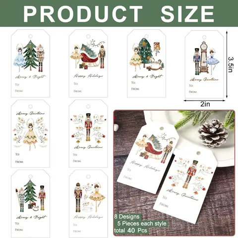 Weihnachten Nussknacker Geschenkanhänger Kunstdruckpapier Etiketten Mit Schnur Für Feiertag Geschenke Deko Merry Christmas Tags