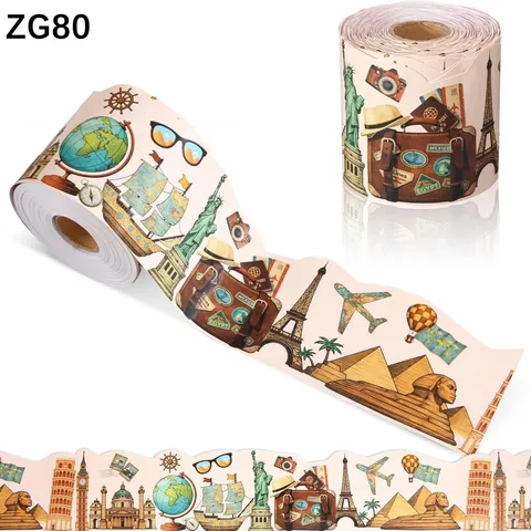 World Landmark Travel Theme Bulletin Board Border Sticker 10m Waterproof Self Adhesive Classroom Decoration Stickers ZG80 ZG81