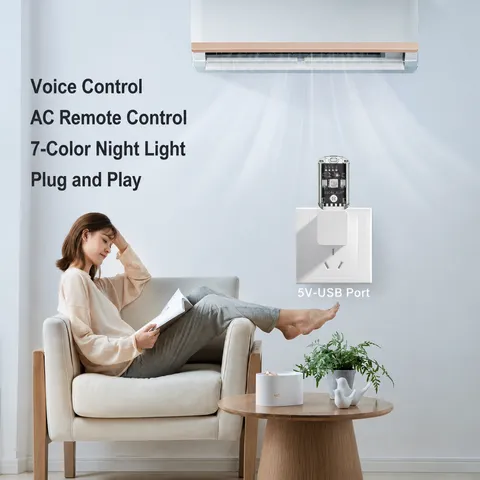 Smart USB Voice Control Air Conditioner Companion RGB Night Light Offline Offline AC Remote Controller Portable Smart Home Device