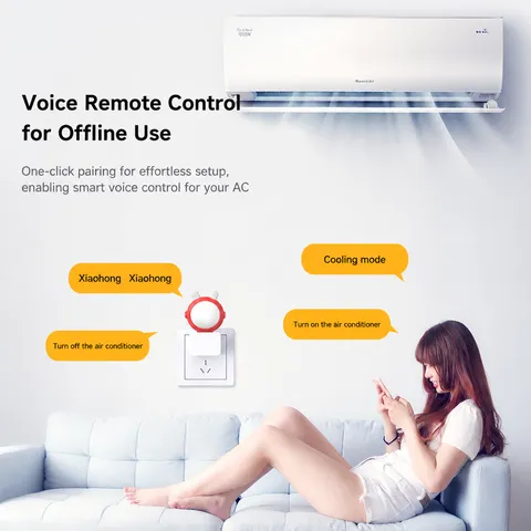 USB Smart Voice Control Air Conditioner Companion Night Light Cute Rabbit Plug In Bedside Lamp For Home Bedroom