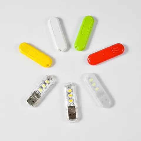 Mini Luce Notturna LED USB Portatile 3 Perle Plug and Play Lampada USB per Dormitorio Power Bank Computer Illuminazione
