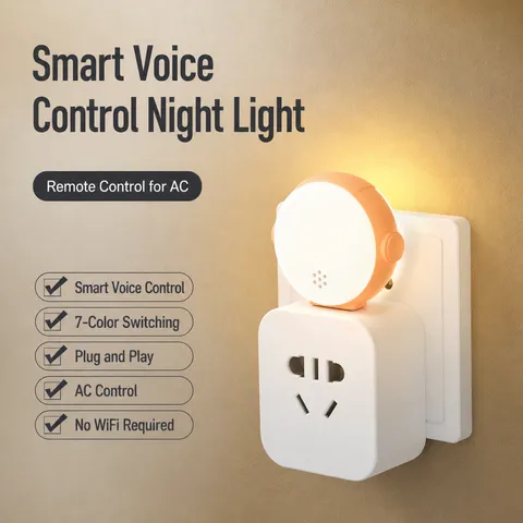 USB Voice Controlled Air Conditioner Companion Night Light Smart Voice Control Bedside Lamp USB Powered Room Decor