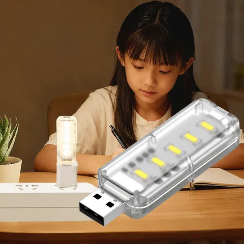 USB LED Nachtlicht Berührung Dimmbar Steckdose Schreibtischlampe Doppelseitige Beleuchtung Tragbar Für Wohnheim Schlafzimmer Zuhause