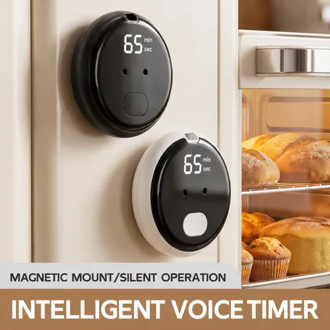 Intelligenter Digitaler Küchenwecker Sprachgesteuert Magnetisch Wiederaufladbar LED Display Timer Für Küche Büro Zuhause