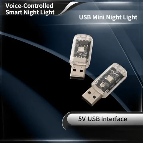 Mini Luce Notturna LED USB Controllo Vocale Intelligente Portatile Plug And Play Illuminazione Ambientale Per Camera Decorazione Lampada