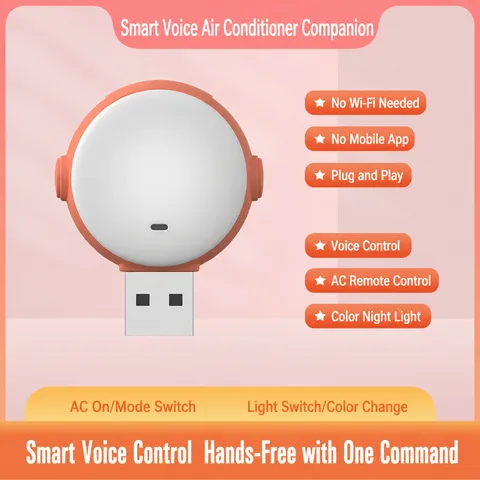 Smart Voice Control Air Conditioner Companion USB Night Light Astronaut Style Portable Remote Control Smart Home Device